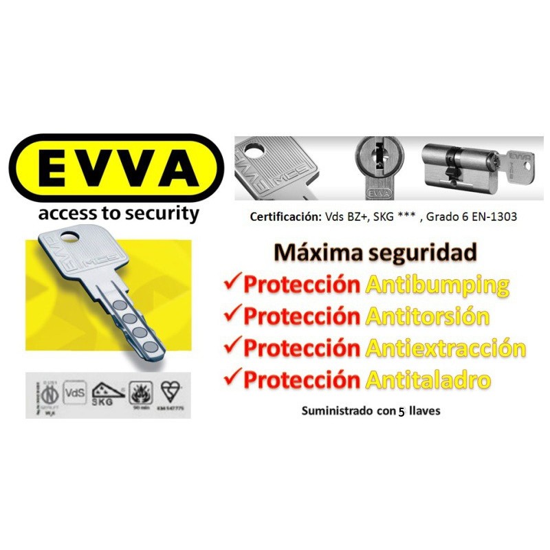 Comprar Kit Escudo Protector Disec B280 Rok Bombín Evva Mcs Alta Seguridad Magnético 